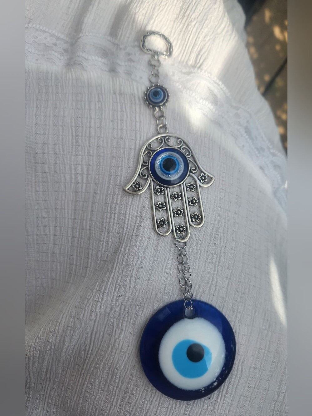 Blue Hamsa Evil Eye Pendant - Women Jewelry